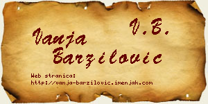 Vanja Barzilović vizit kartica